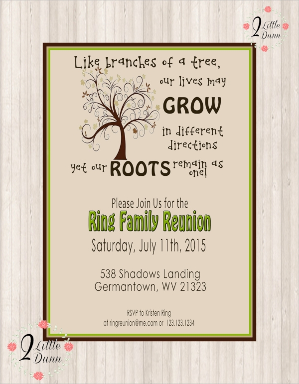 FREE 17 Sample Family Reunion Invitation Templates In PSD EPS