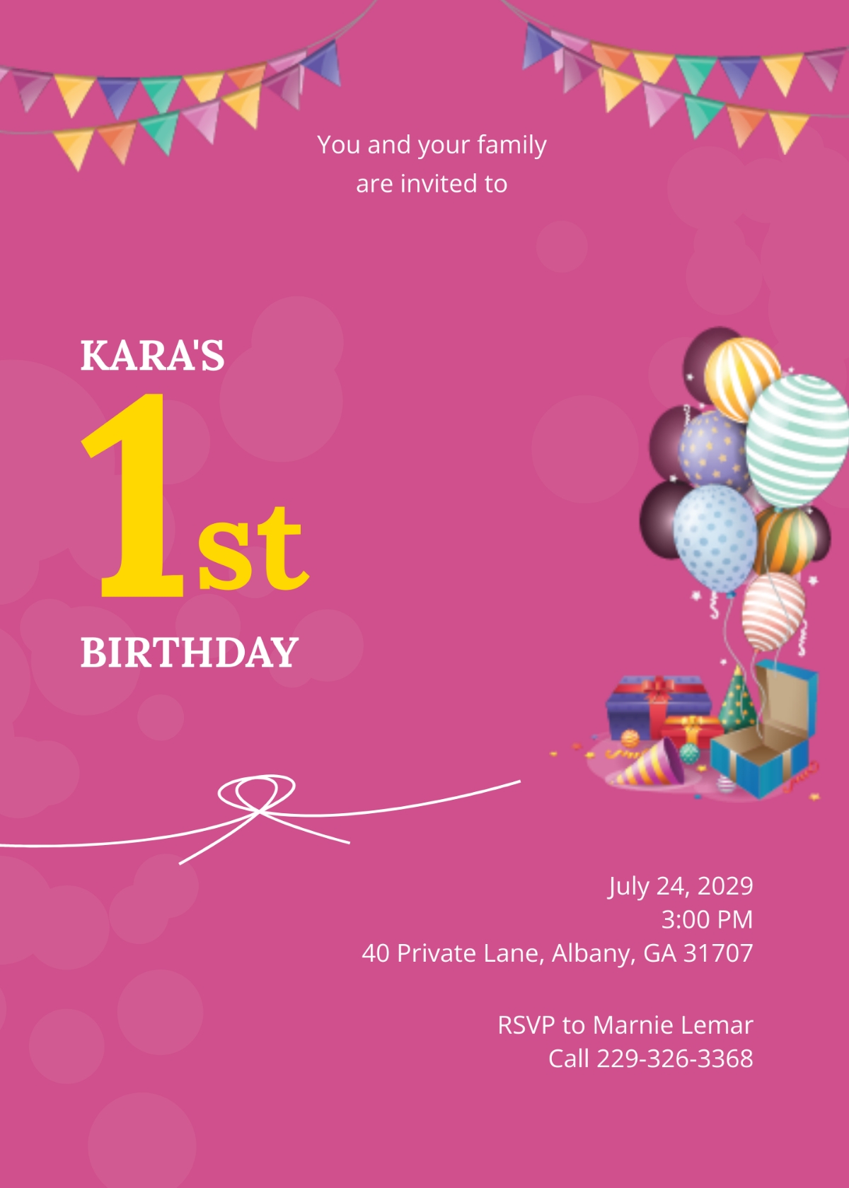 FREE 1st Birthday Invitation Templates Examples Edit Online Download