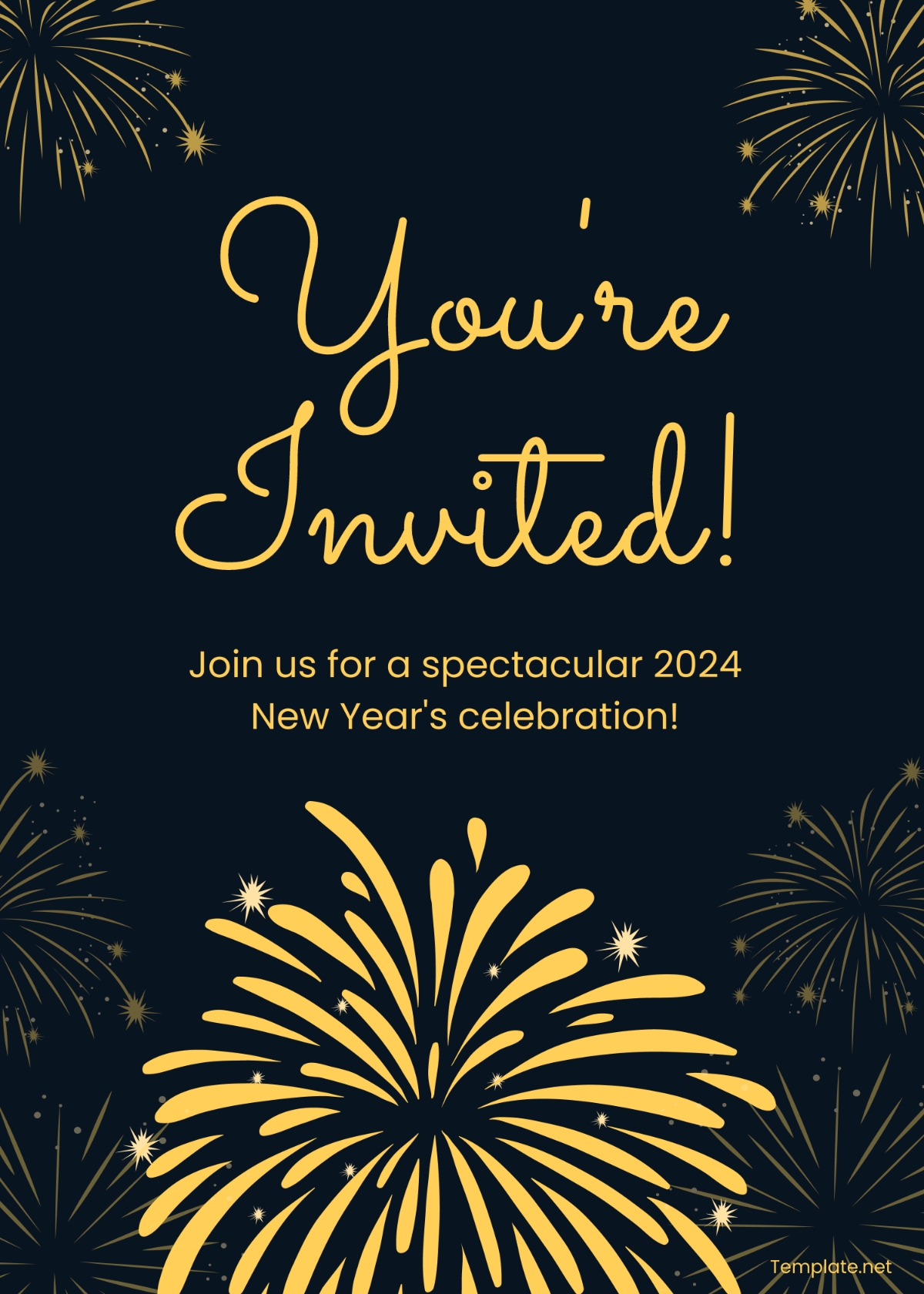 Free 2025 New Year Party Invitation Card Template Edit Online 