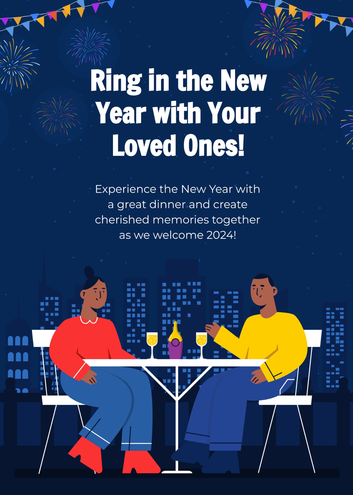 Free 2025 New Year Party Invitation Card Template To Edit Online