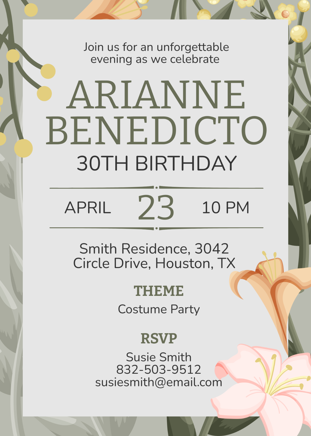 Free 30th Birthday Celebration Invitation Template To Edit Online