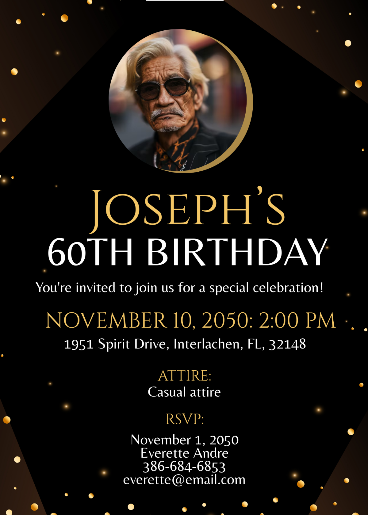 Free 60th Birthday Invitation For Men Template To Edit Online