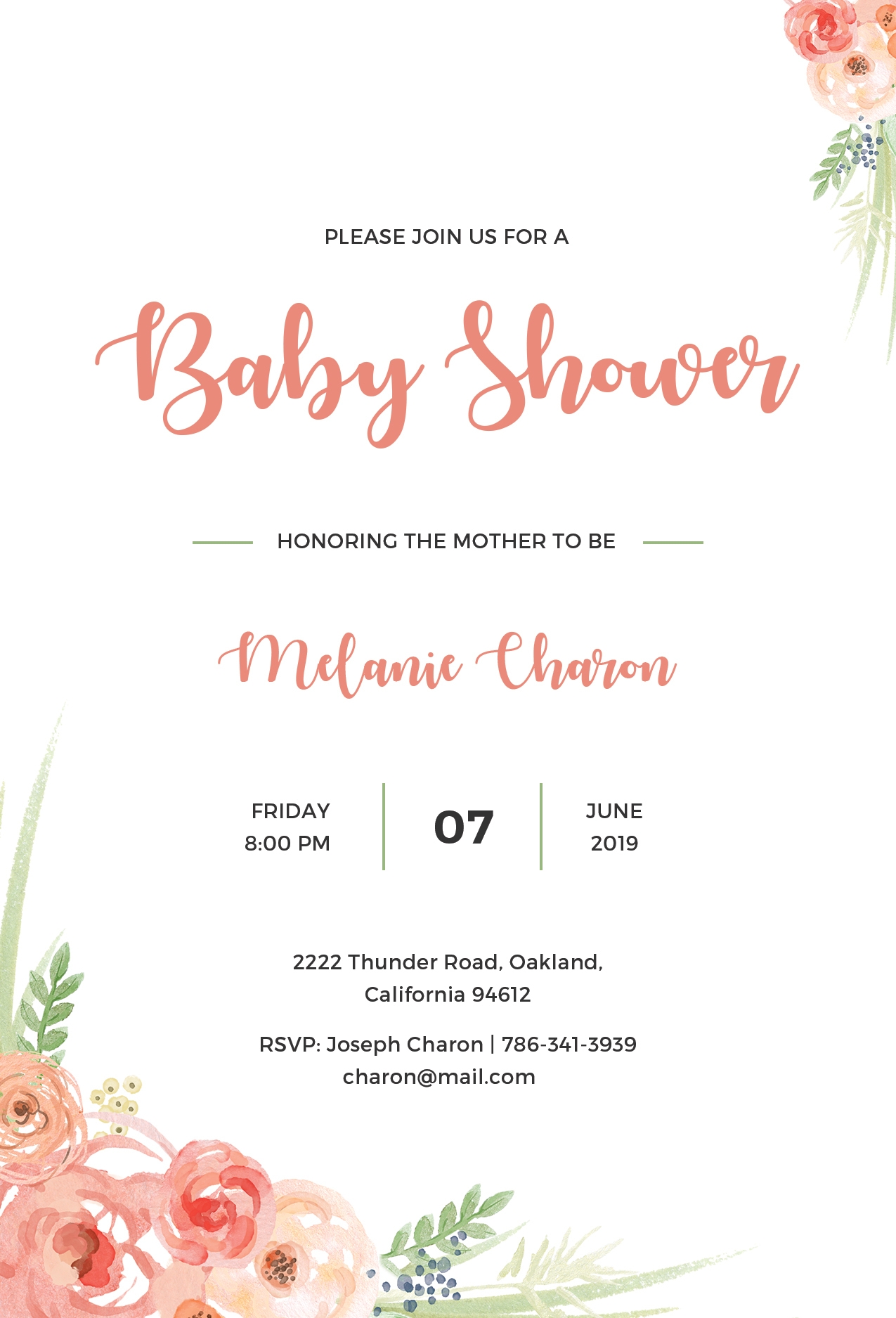 Free Baby Shower Invitation Template In PSD MS Word Publisher 