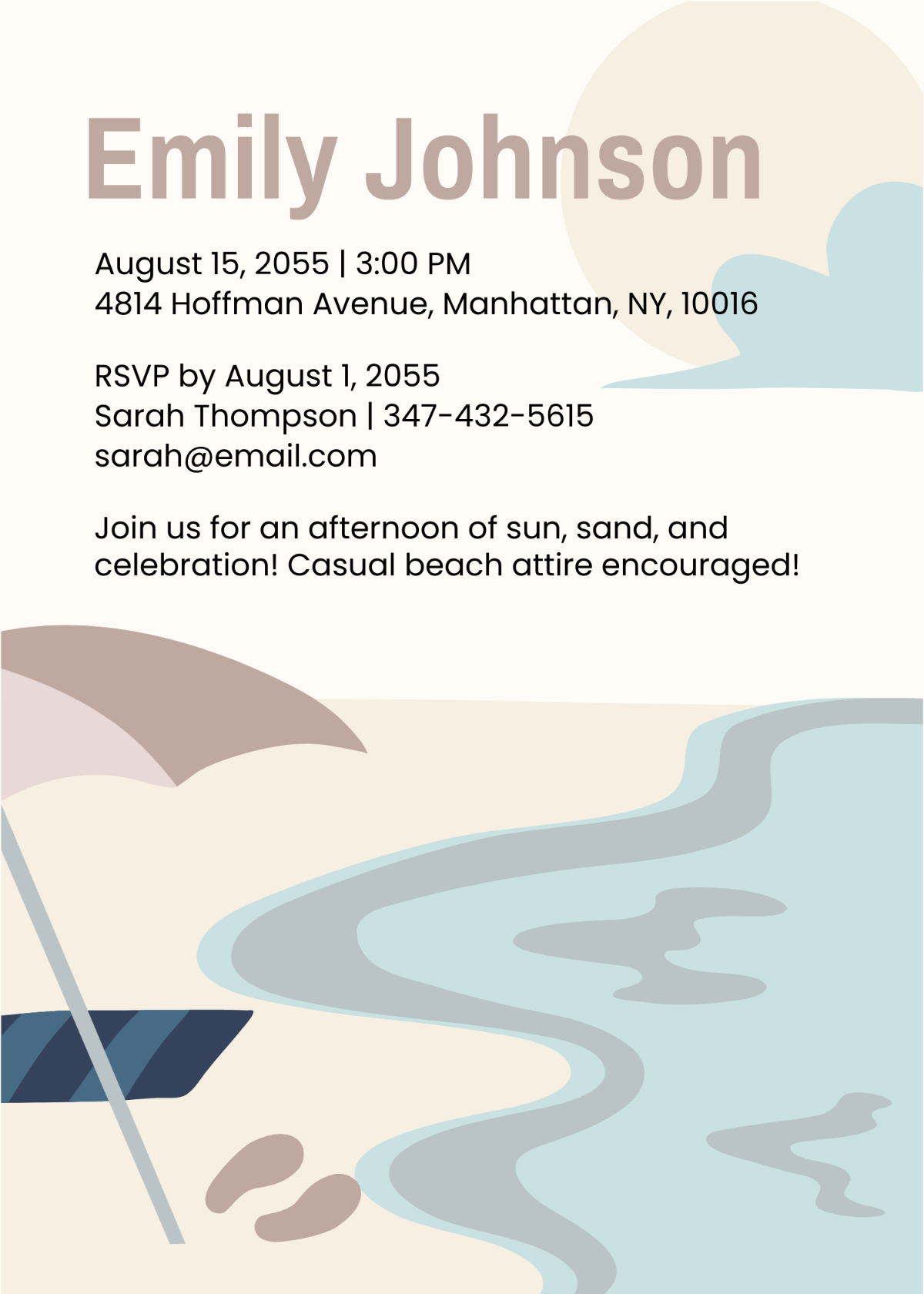 Free Bachelorette Beach Party Invitation Template To Edit Online