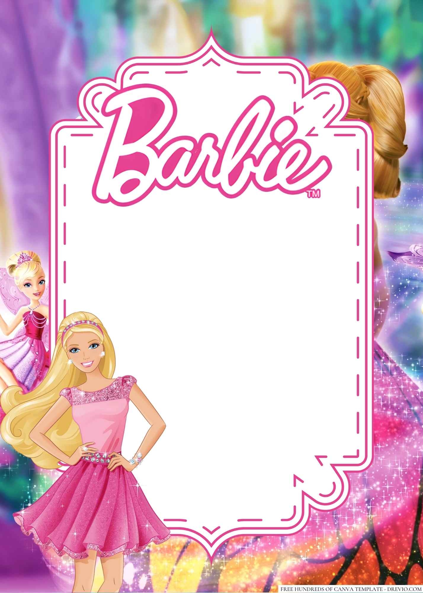 FREE Barbie Birthday Invitations Templates