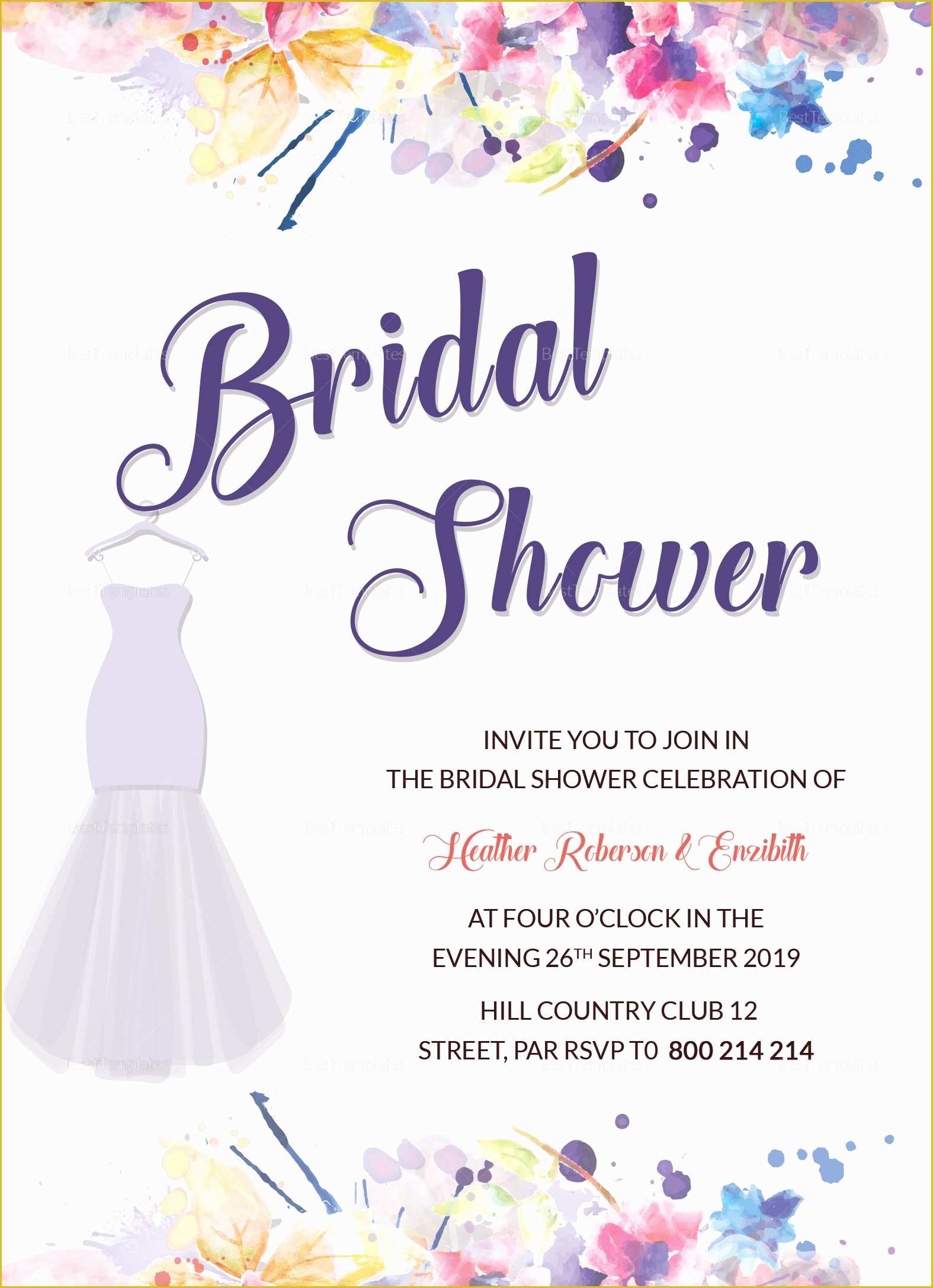 Free Bridal Shower Invitation Templates Photoshop Of Autumn Bridal 