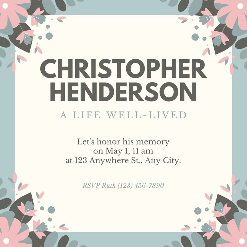 Free Celebration Of Life Invitation Templates To Edit And Print Canva