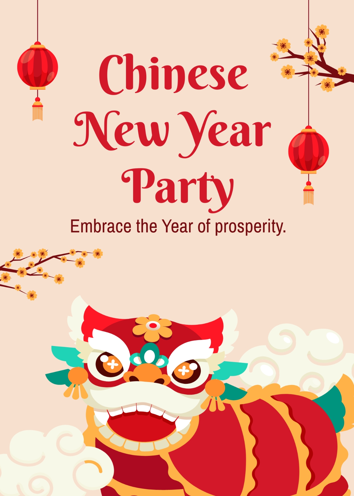 Free Chinese New Year Party Invitation Template To Edit Online