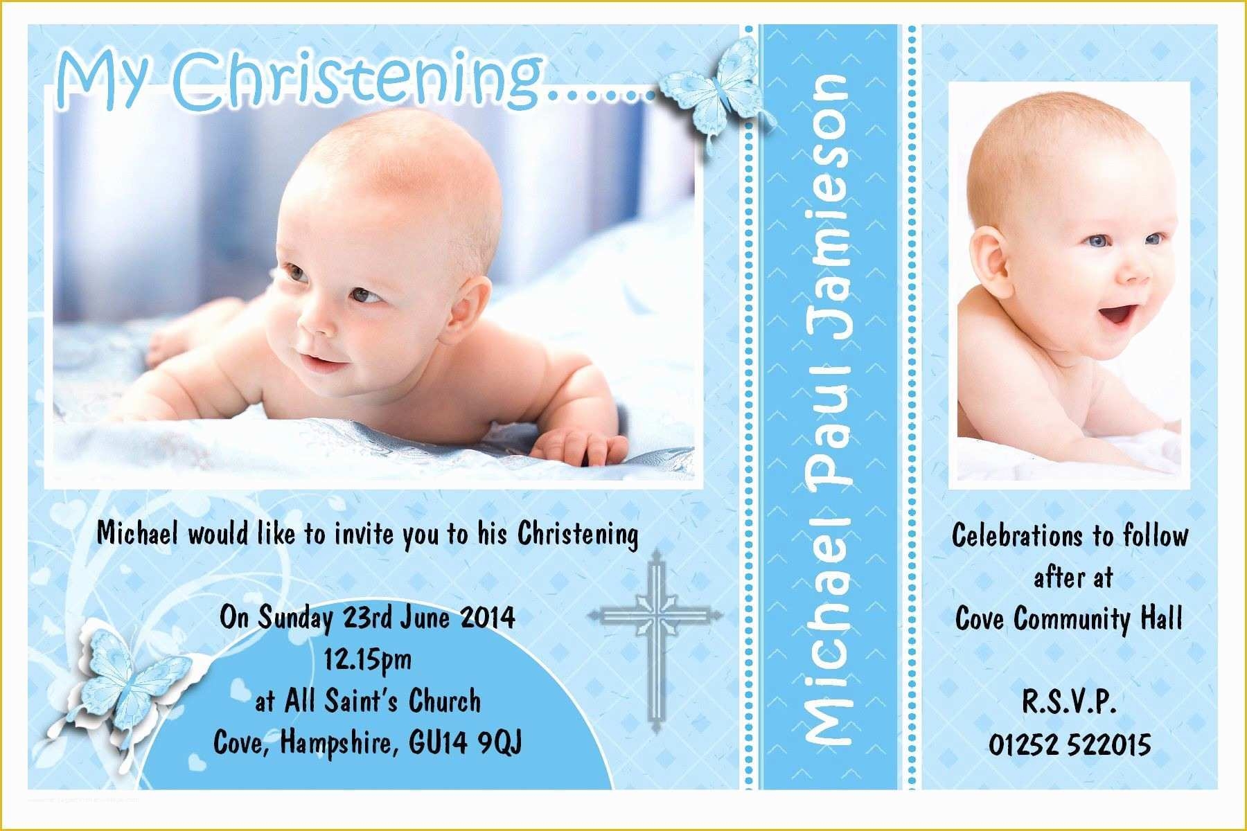 Free Christening Invitation Template For Baby Boy Of Free Baptism 