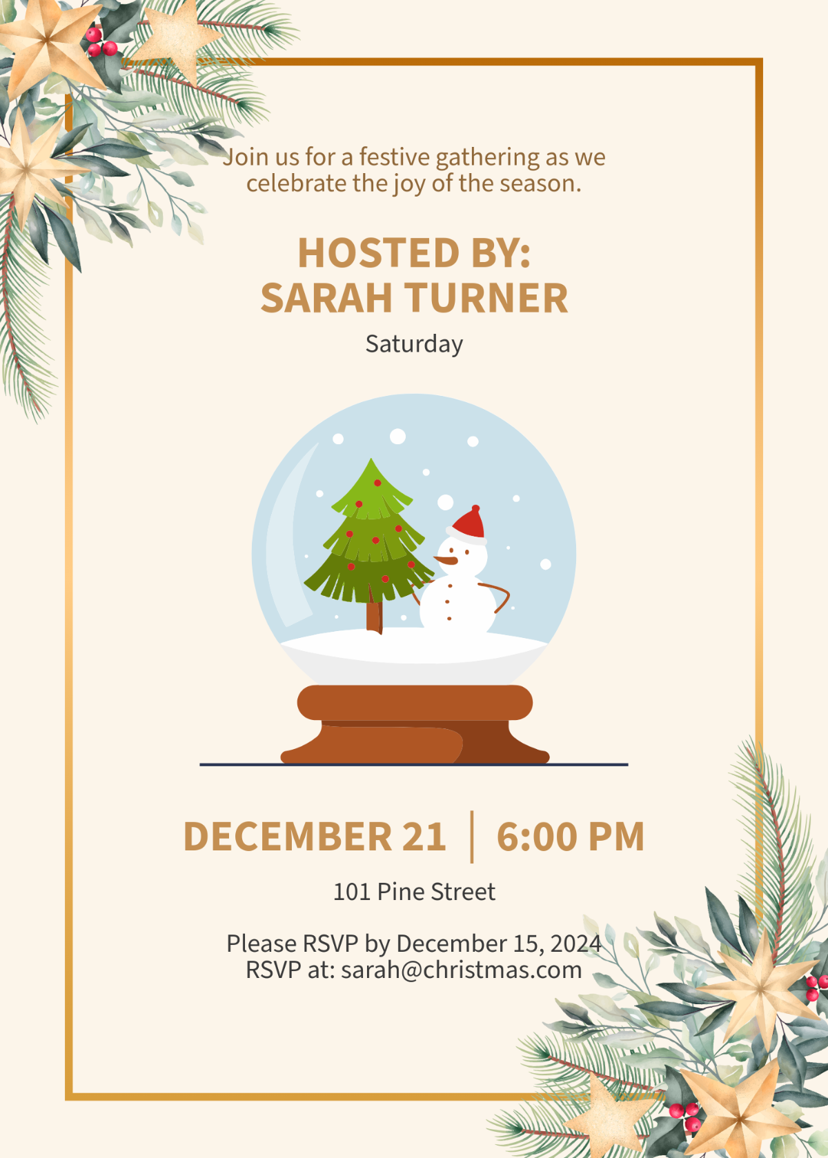 Free Christmas Invite Template To Edit Online