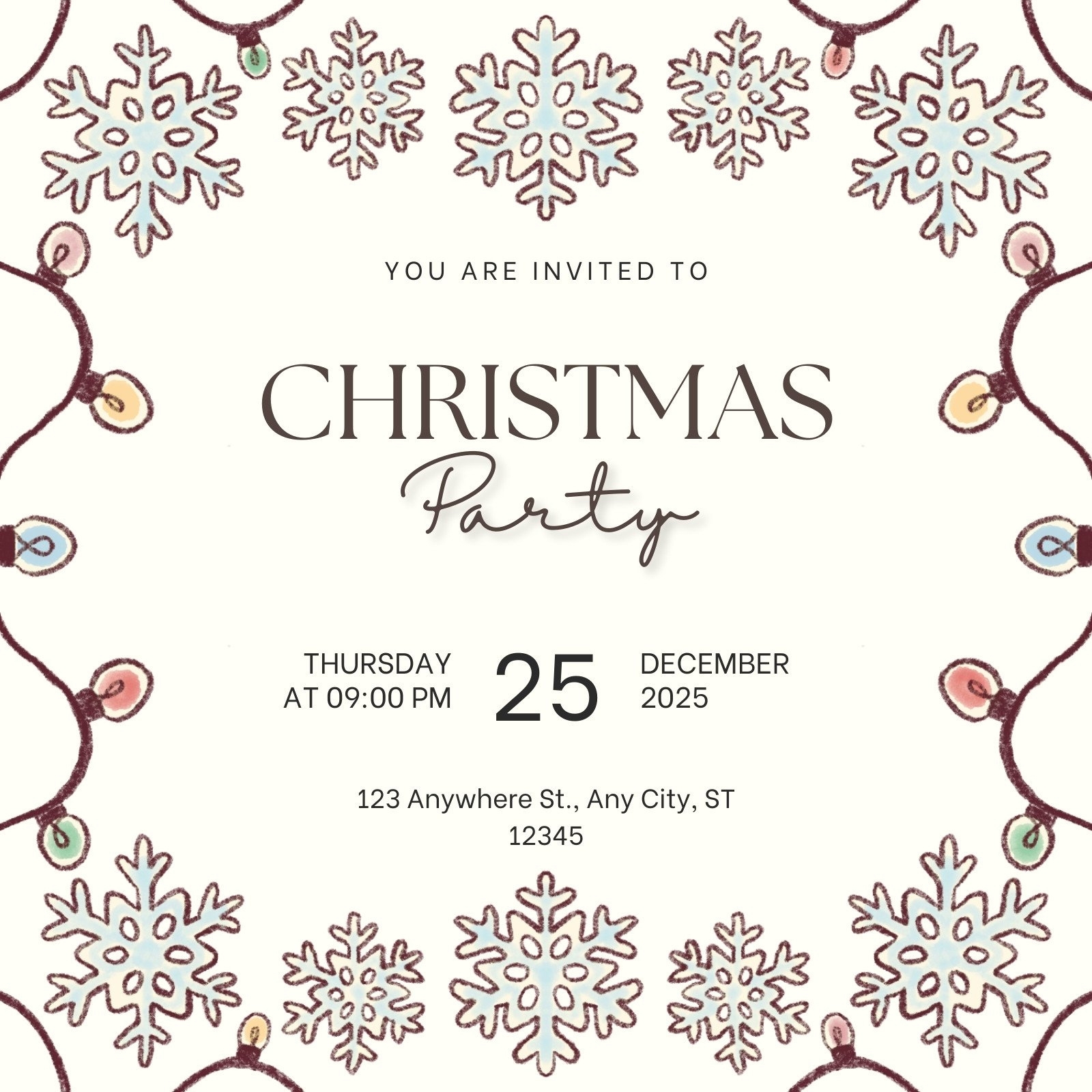 Free Christmas Invite Templates Template Samples