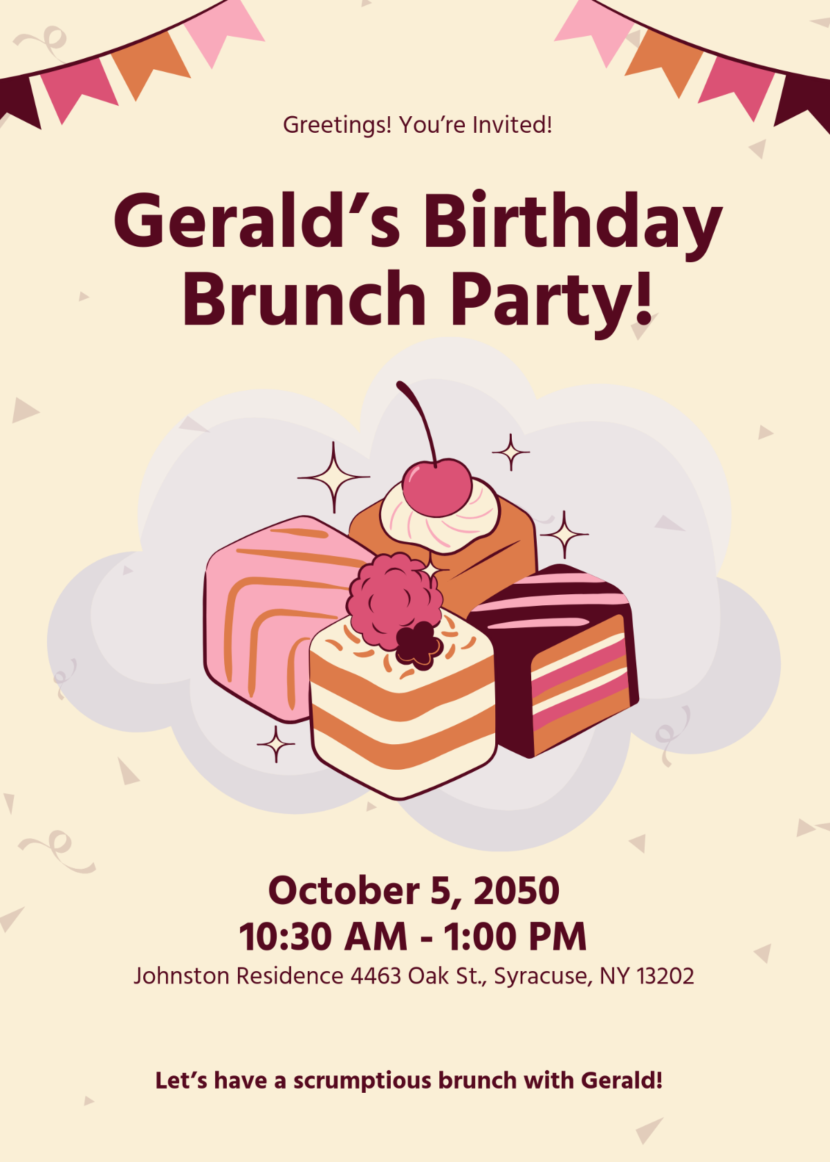 Free Coffee Brunch Invitation Template To Edit Online