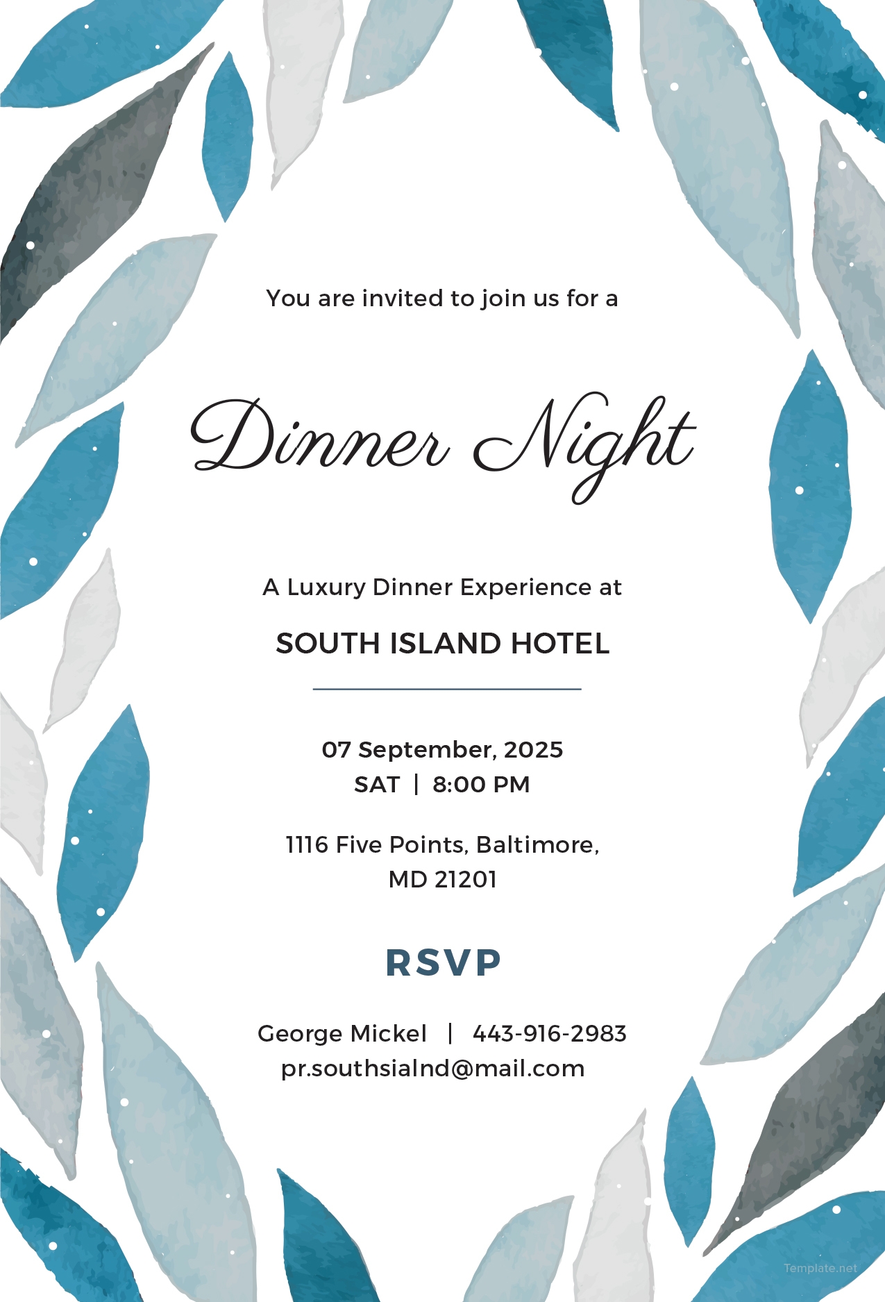 Free Company Dinner Invitation Template In Adobe Photoshop Microsoft 