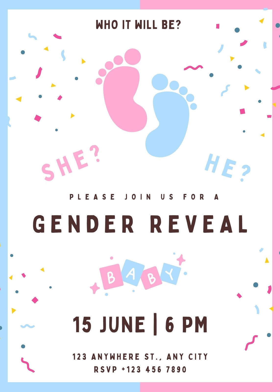 Free Custom Printable Gender Reveal Invitation Templates 42 OFF