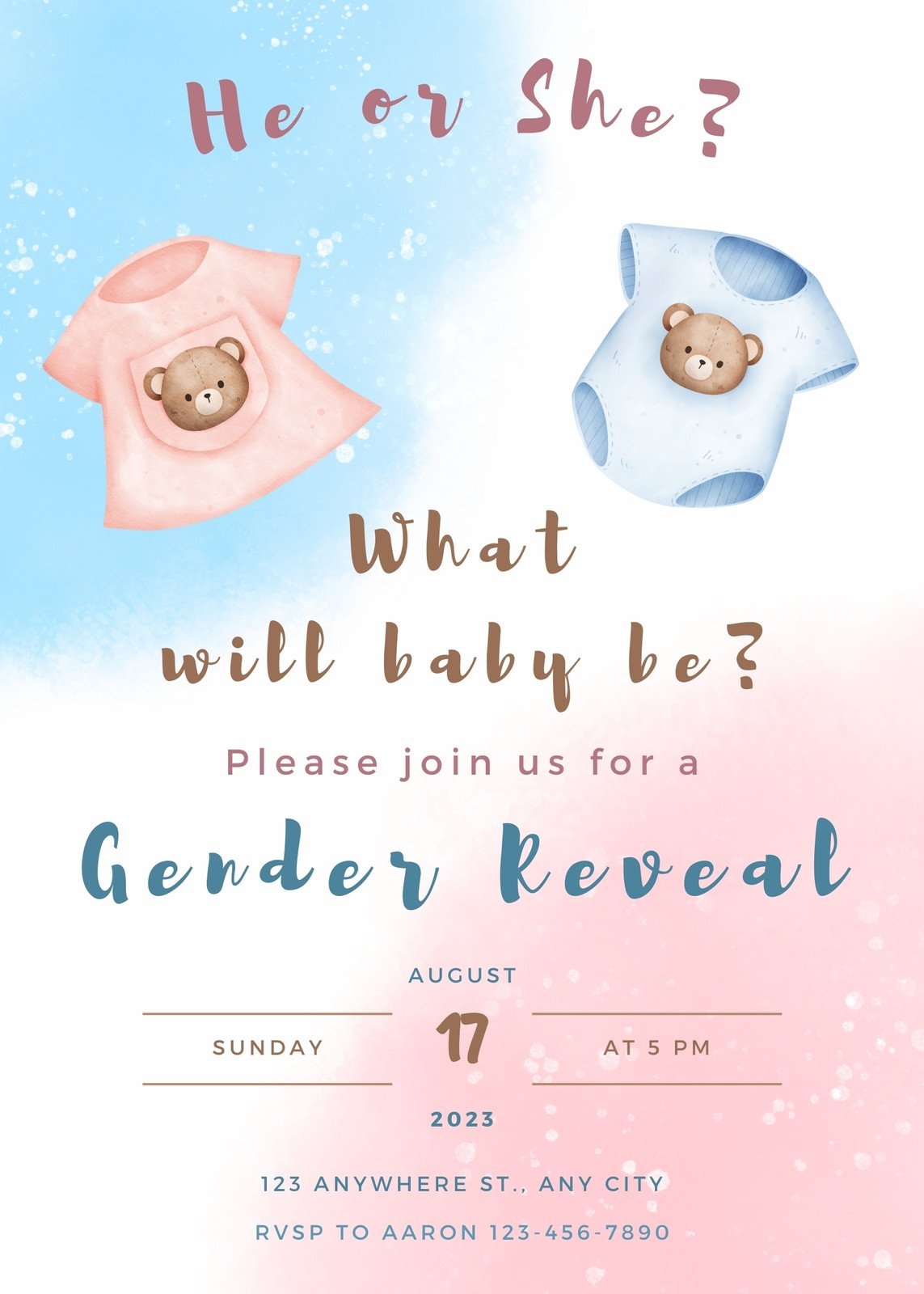 Free Custom Printable Gender Reveal Invitation Templates 56 OFF