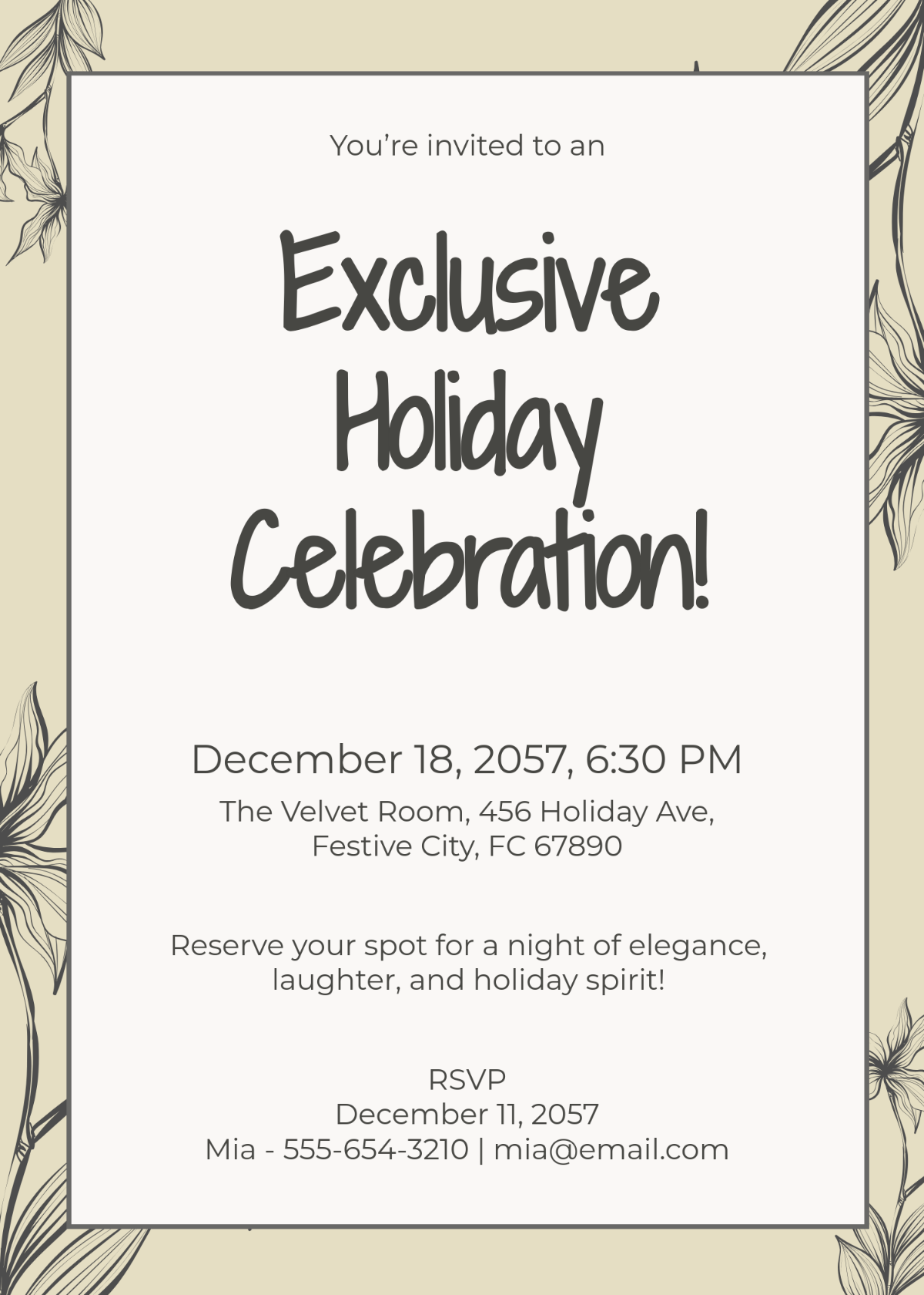 Free Digital Holiday Invitation Template To Edit Online