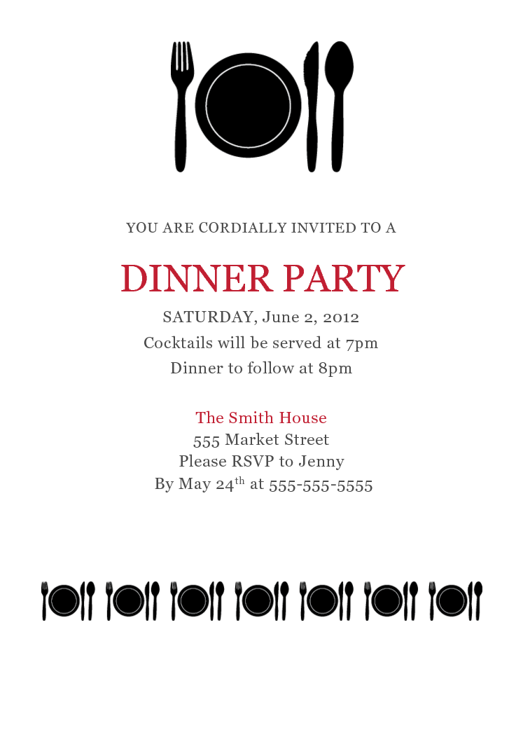 Free Dinner Invitation Template