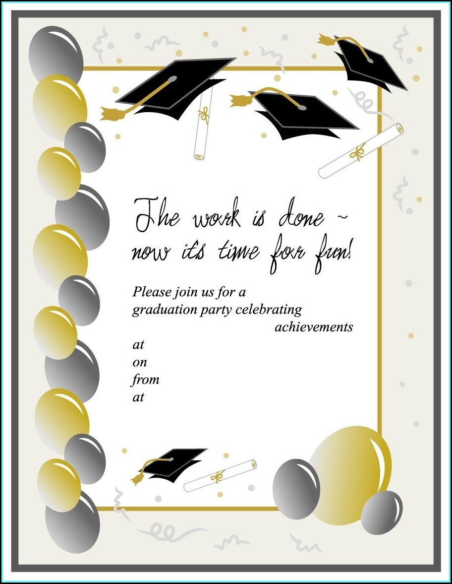 Free Downloadable Graduation Invitation Templates Template 2 Resume 