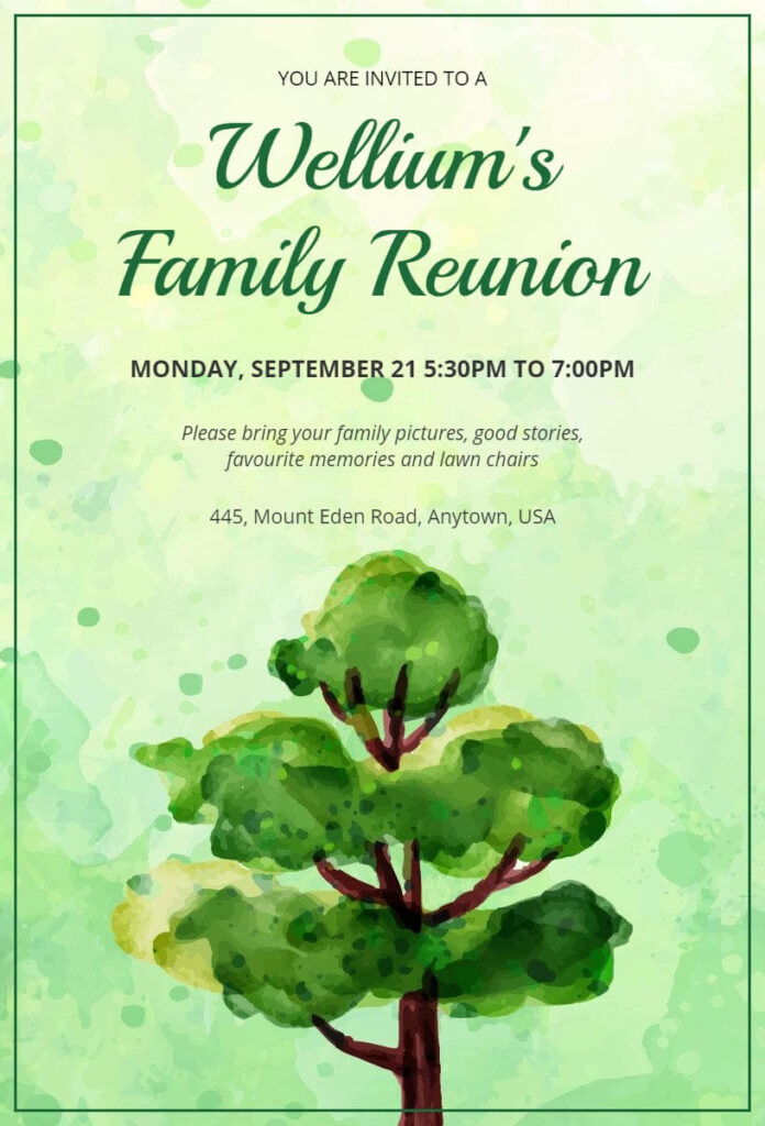 Free Editable Family Reunion Invitation Templates