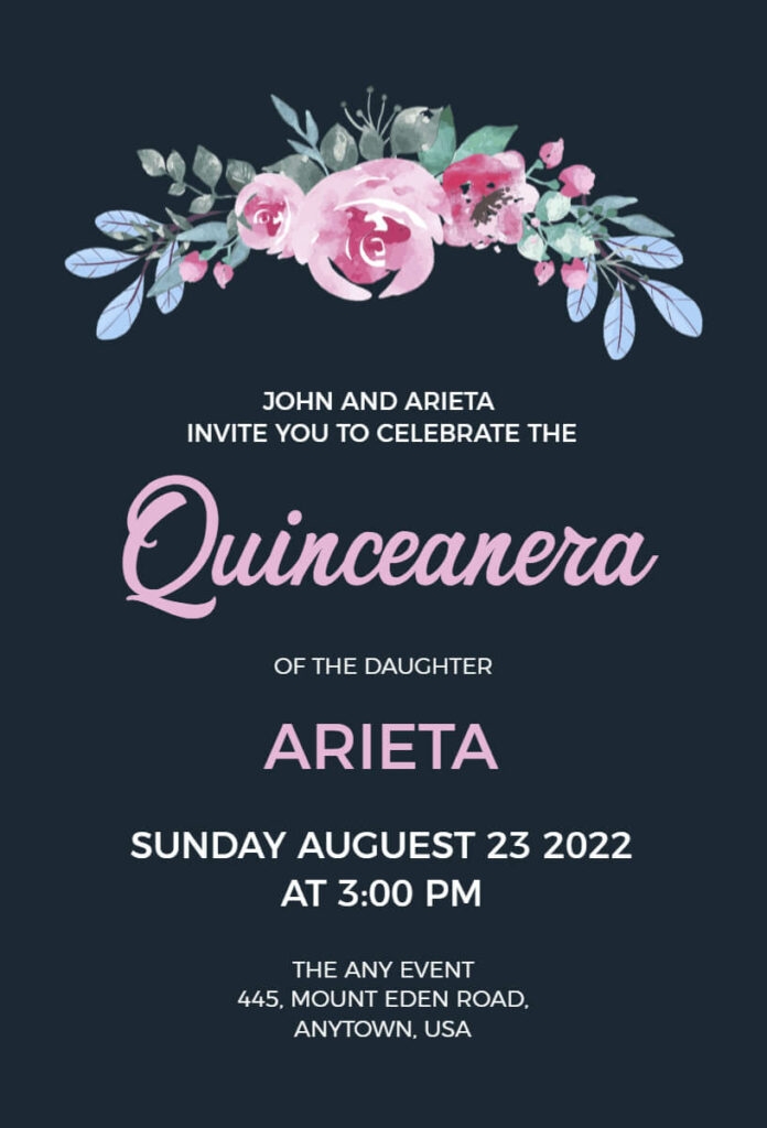 Free Editable Quinceanera Invitation Templates