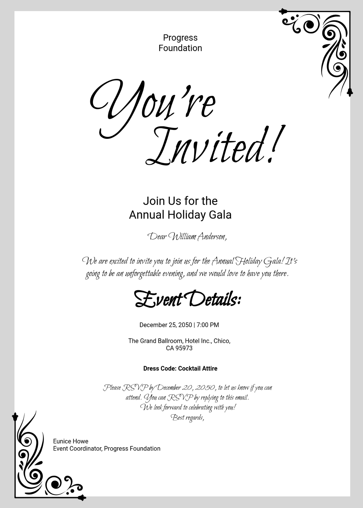 Free Event Invitation Email Template To Edit Online