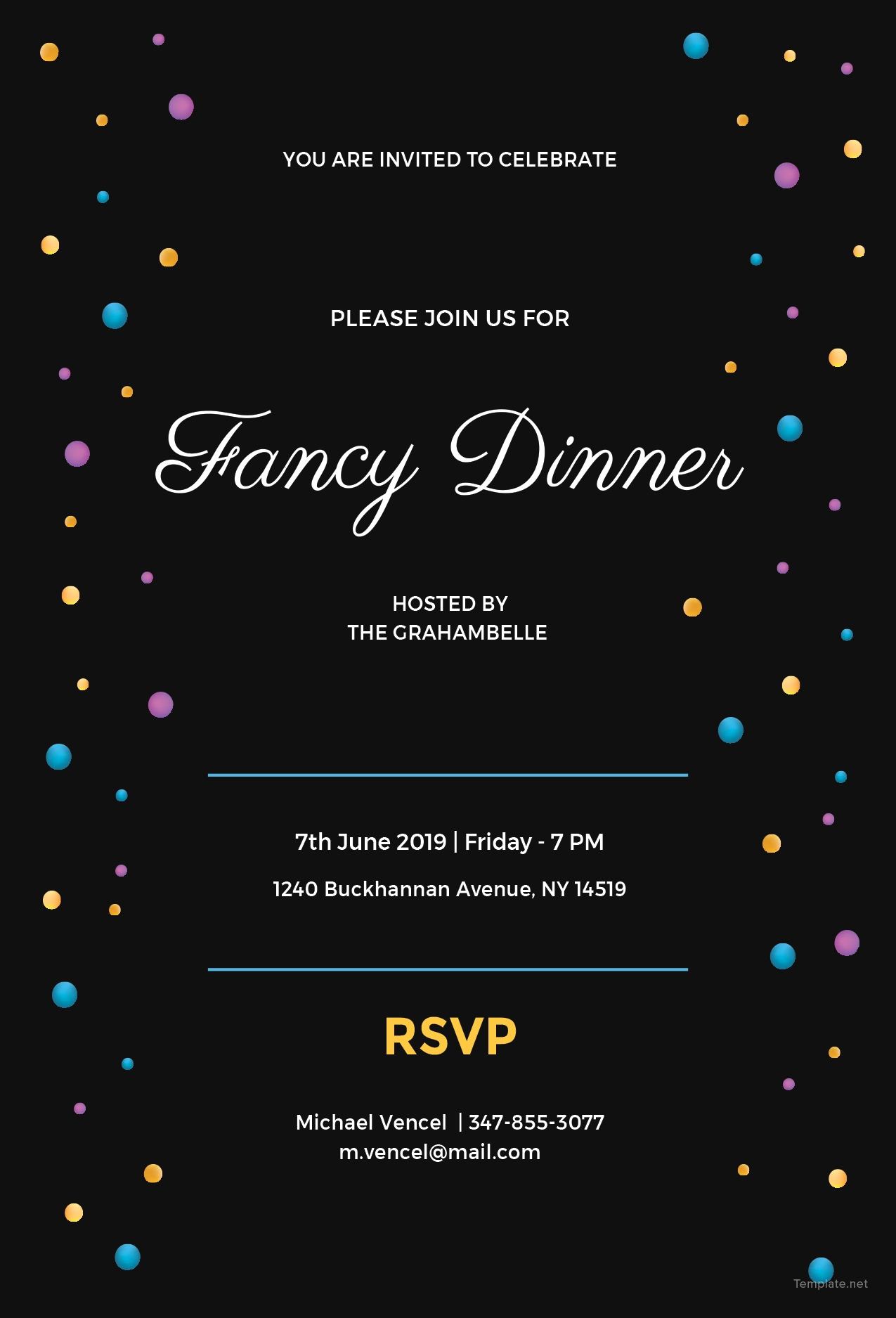 Free Fancy Dinner Invitation Template In MS Word Publisher 