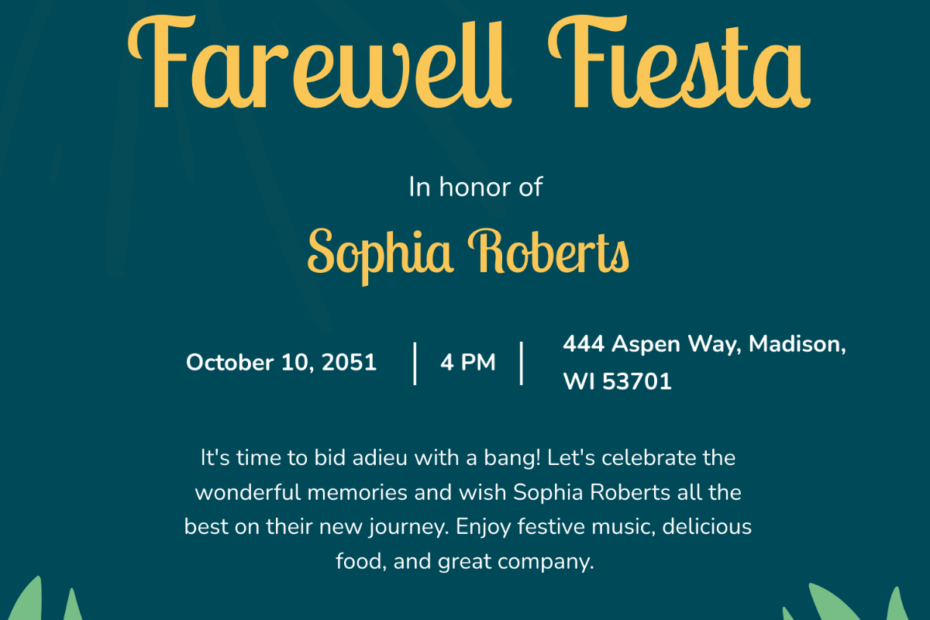 Free Farewell Fiesta Invitation Template To Edit Online