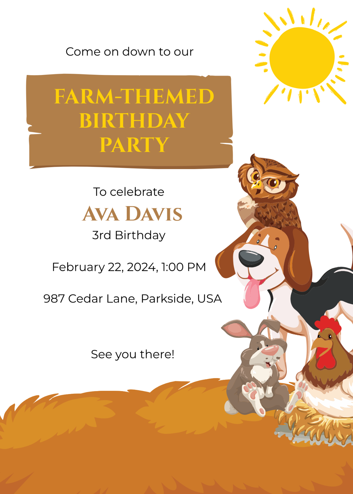 Free Farm Party Invitation Template To Edit Online