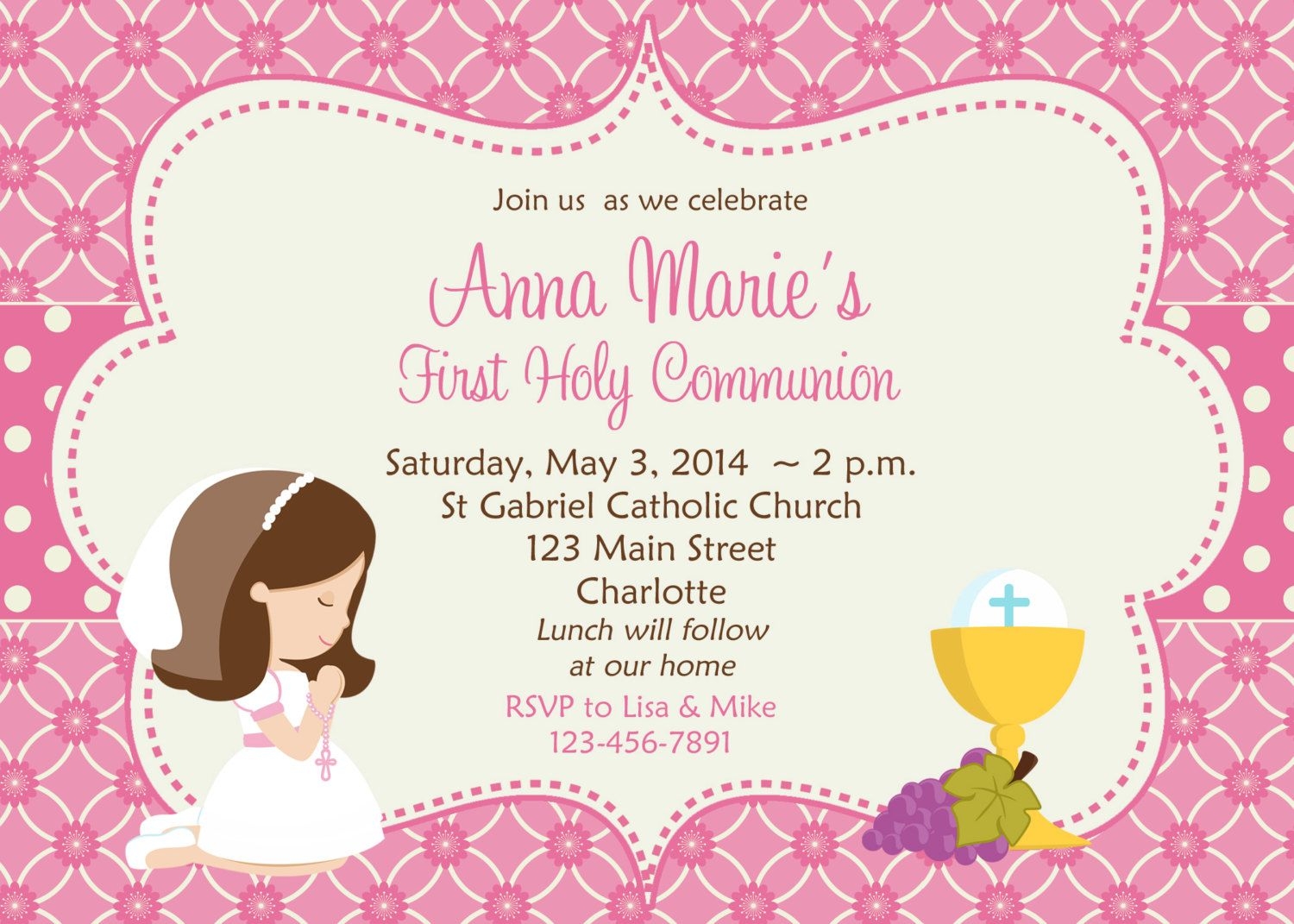 Free First Communion Invitation Templates
