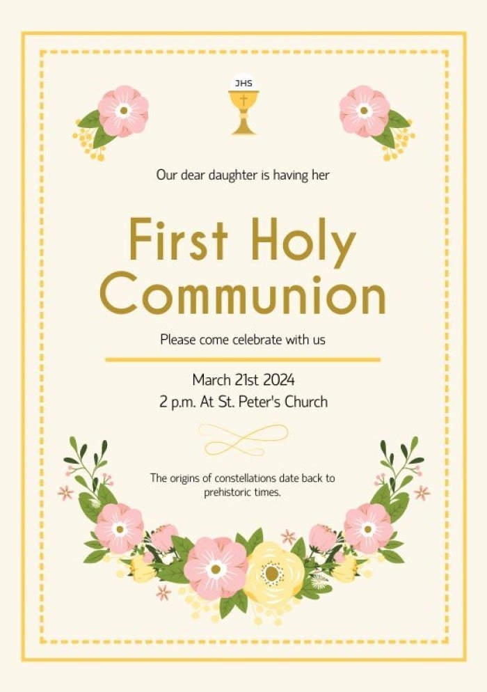 Free First Holy Communion Invitations Templates Wepik 42 OFF