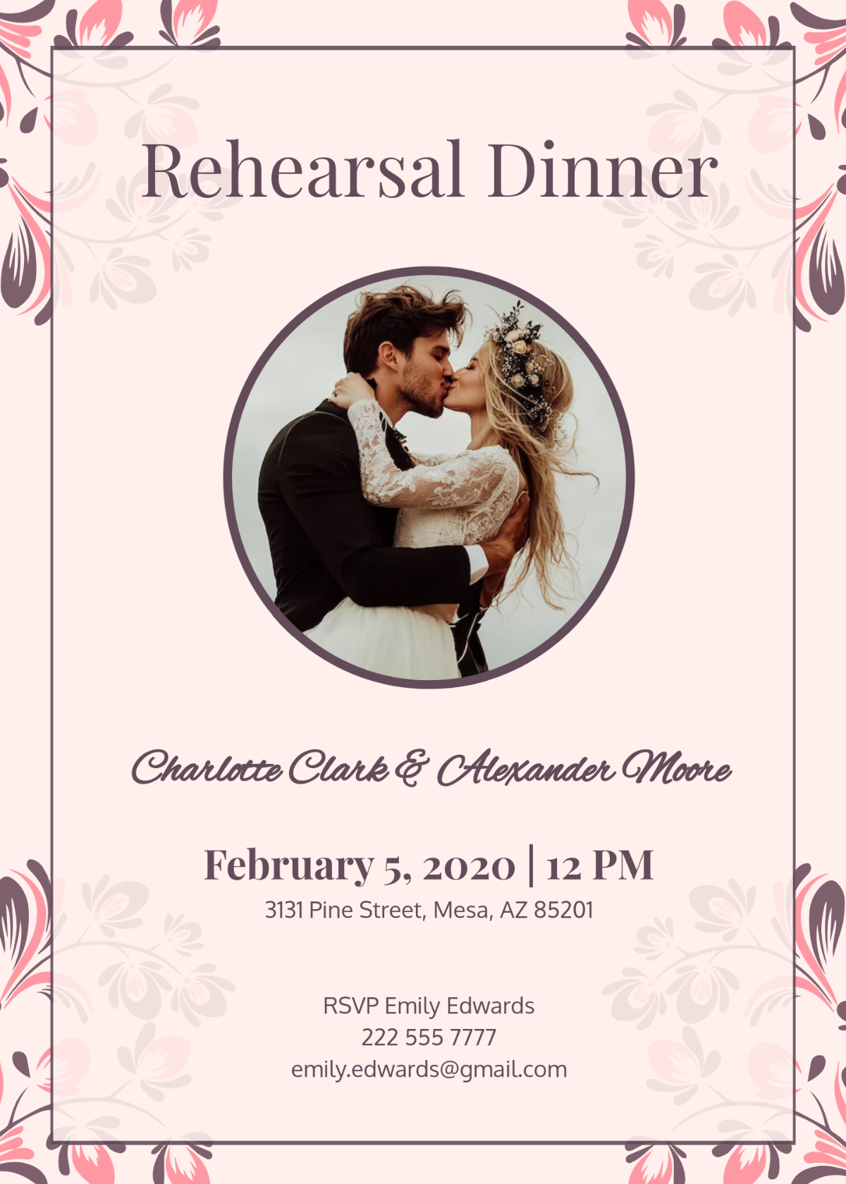 Free Floral Rehearsal Dinner Invitation Template To Edit Online