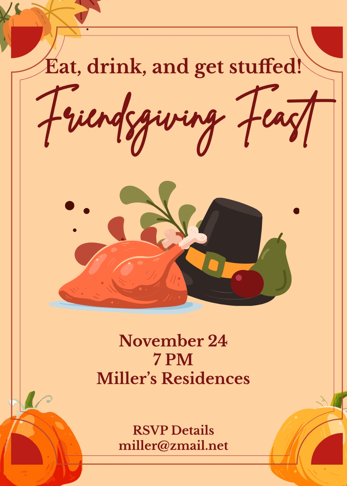 Free Friendsgiving Invitation Template To Edit Online
