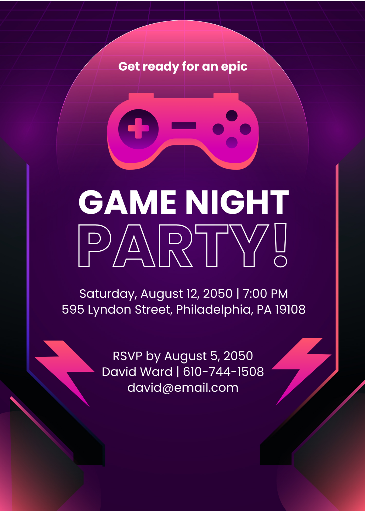 Free Game Night Invitation Template To Edit Online