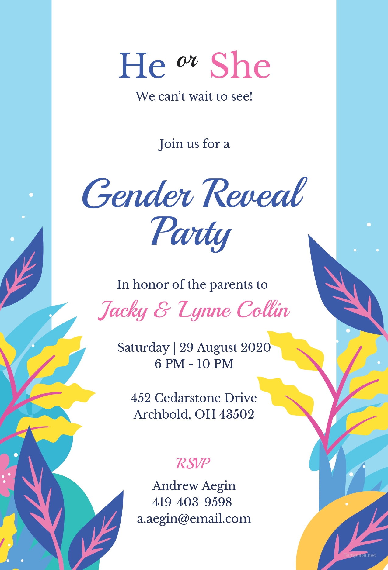 Free Gender Reveal Invitation Template In Microsoft Word Microsoft 
