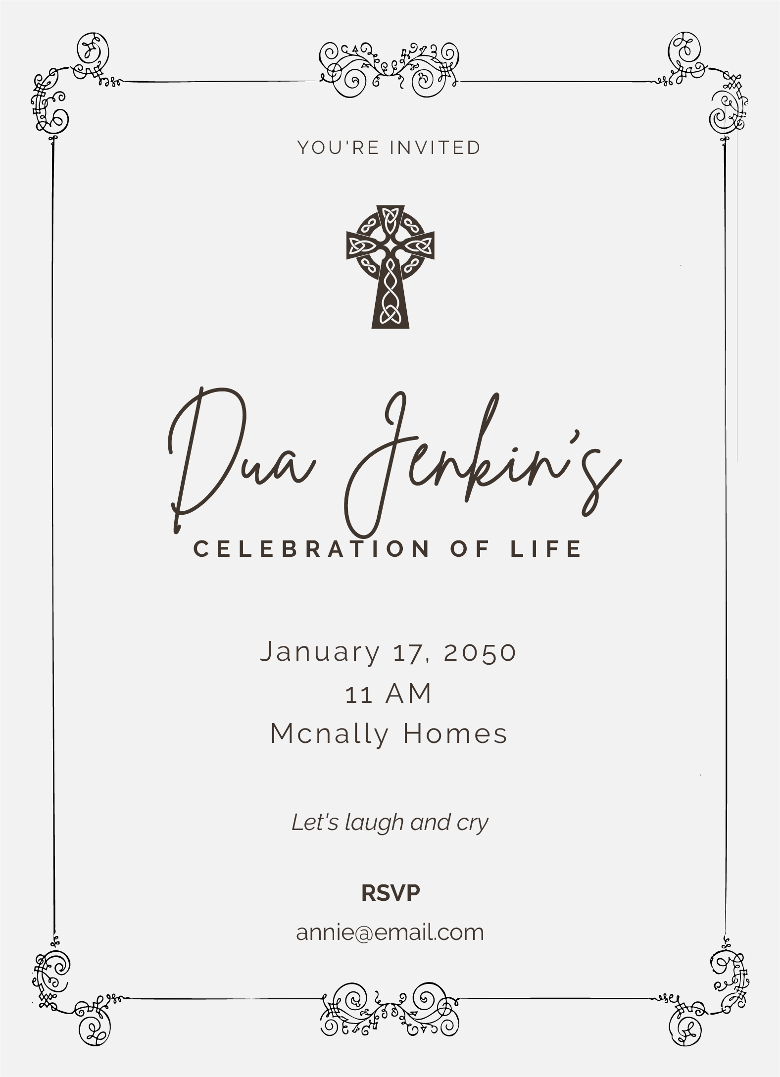 Free Gold Celebration Of Life Photo Invitation Template Download In 