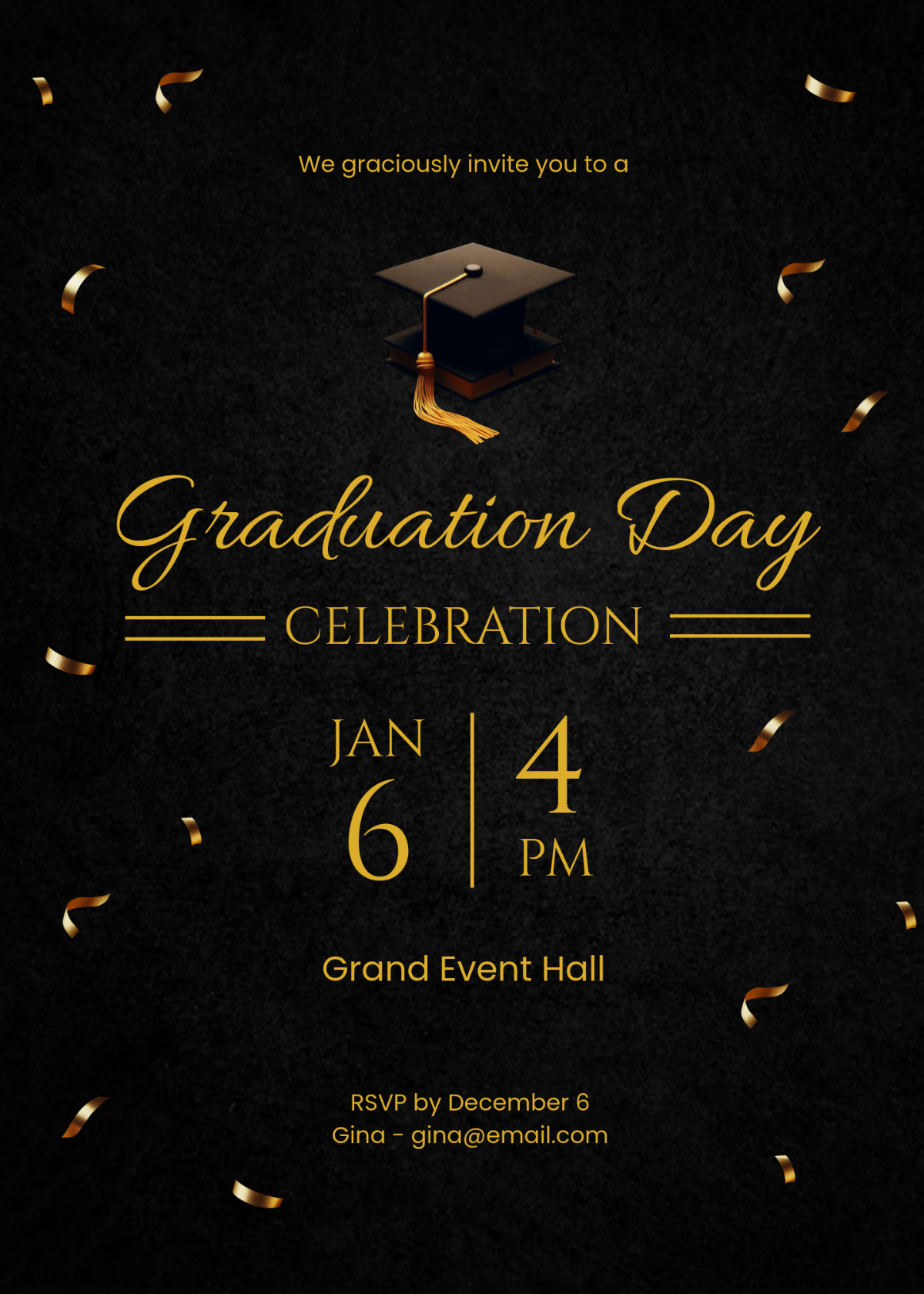 Free Graduation Announcement Invitation Template To Edit Online
