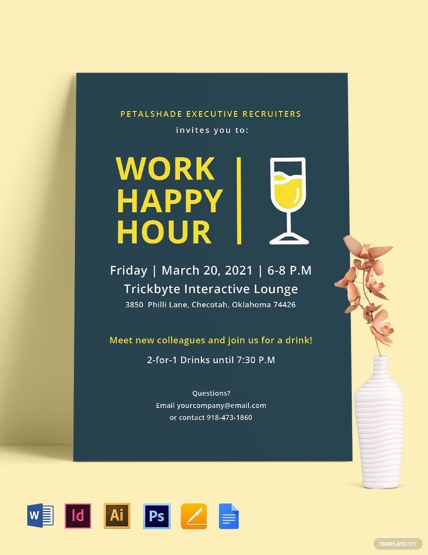 Free Happy Hour Invitation Templates Editable And Printable
