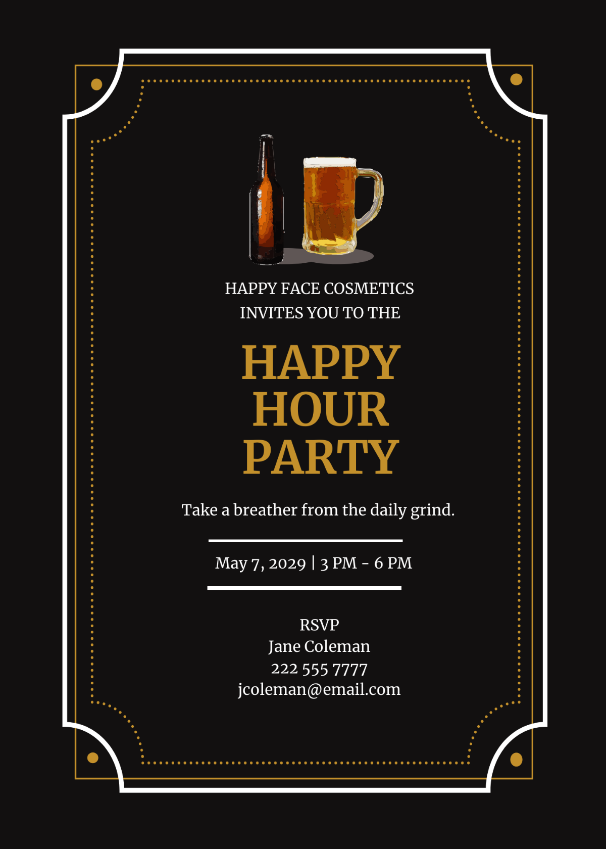 Free Happy Hour Invitation Templates Editable And Printable