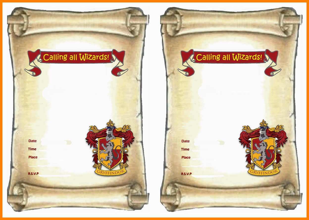 Free Harry Potter Birthday Invitation Template Cards Design Templates