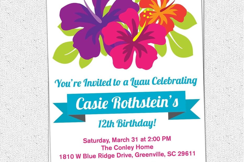 Free Hawaiian Luau Flyer Template Beautiful Luau Party Invitations