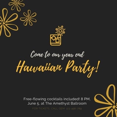 Free Hawaiian Party Invitations Templates To Customize Canva
