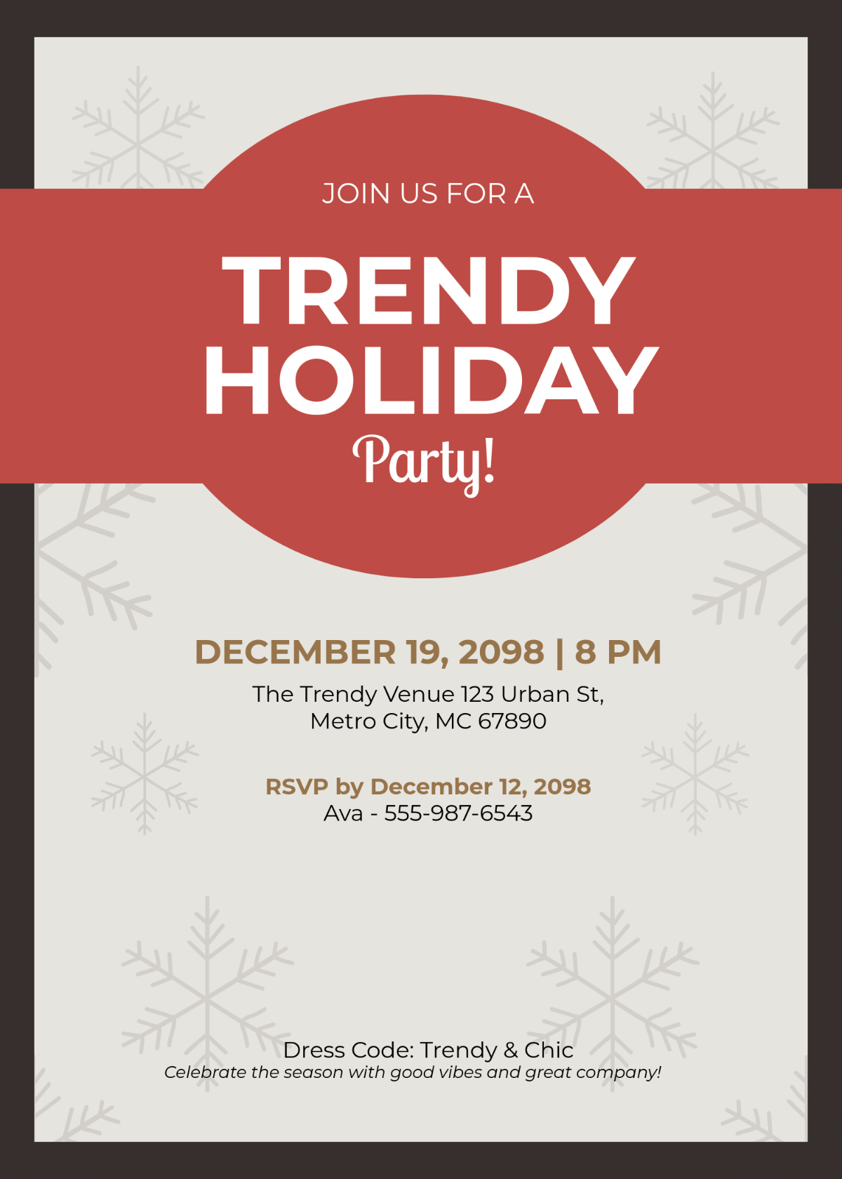 Free Holiday Invitation Template To Edit Online