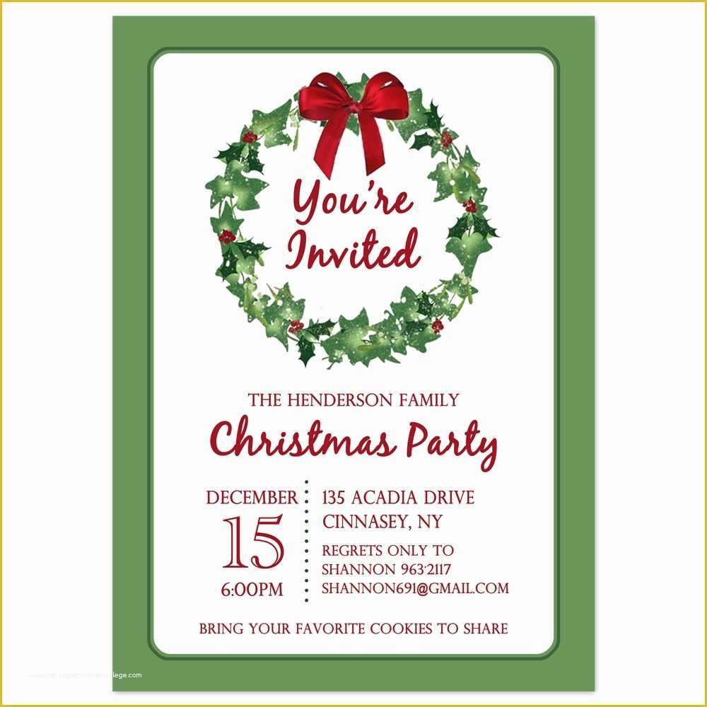 Free Holiday Invitation Templates Word Of Free Printable Christmas 