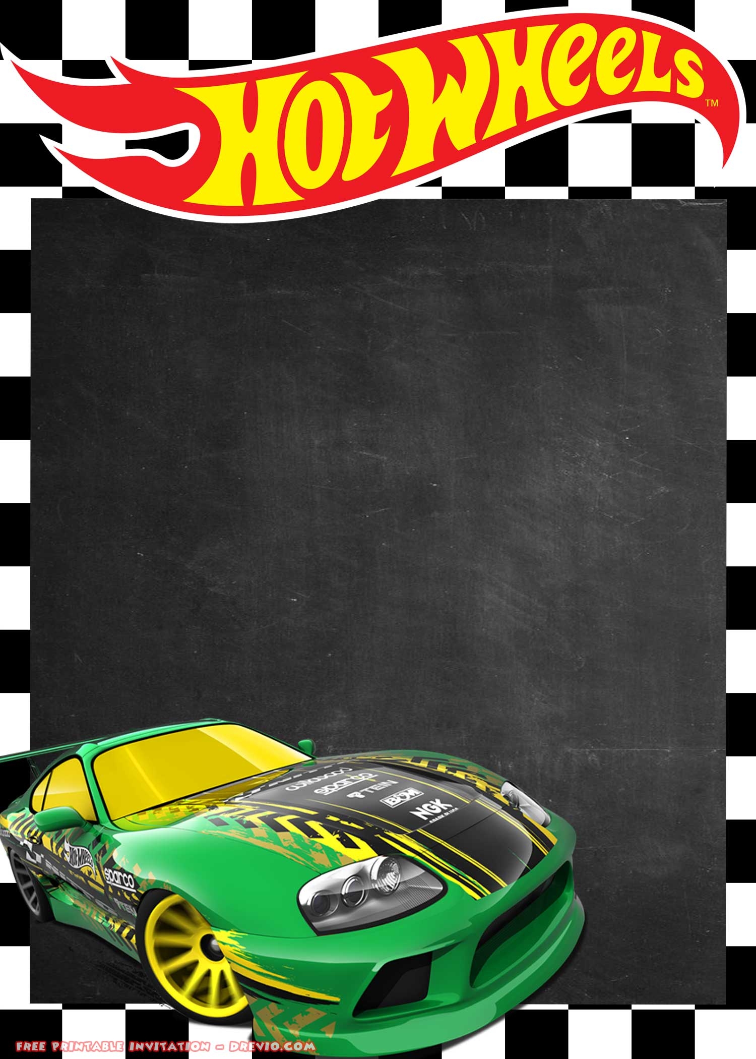 Free Hot Wheels Invitation Template