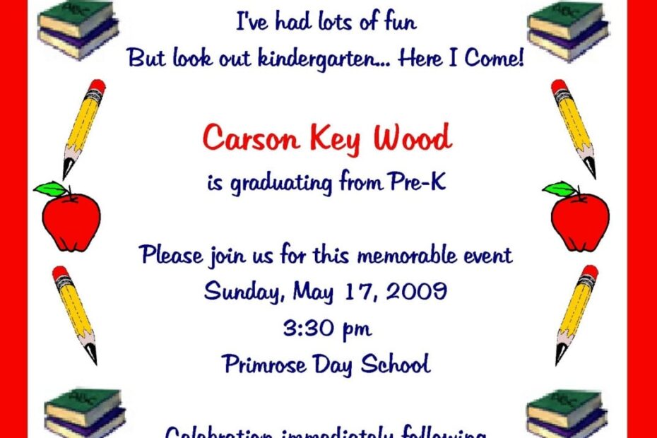 Free Kindergarten Graduation Invitation Template