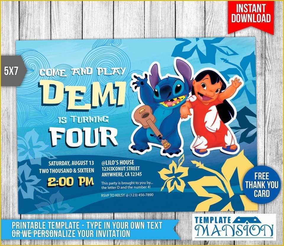 Free Lilo And Stitch Invitation Template Of Lilo And Stitch Invitation 