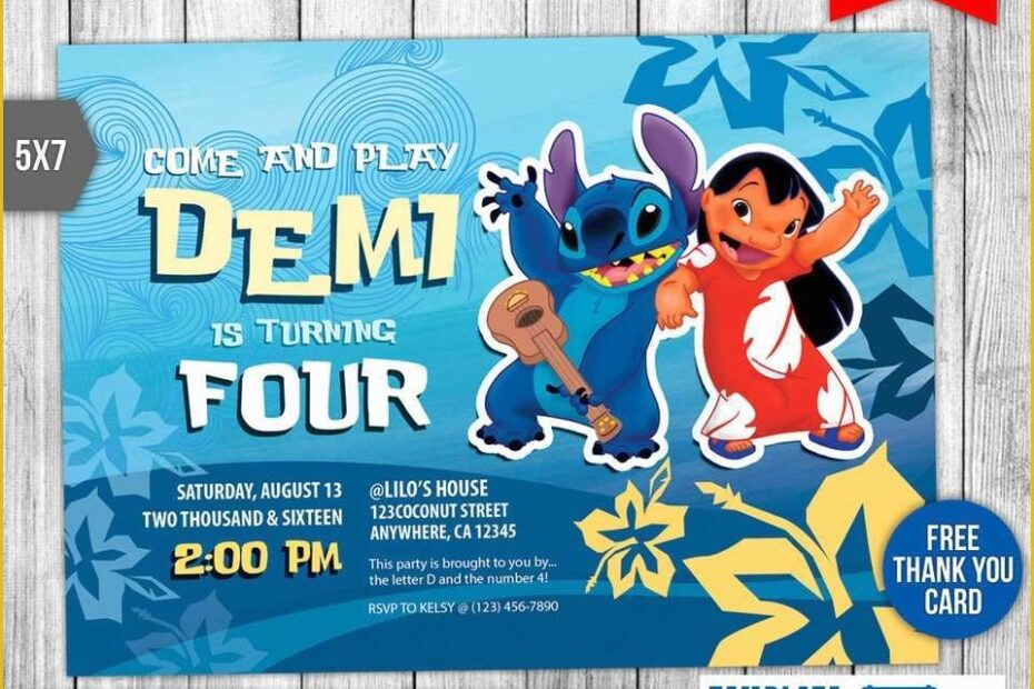 Free Lilo And Stitch Invitation Template Of Lilo And Stitch Invitation
