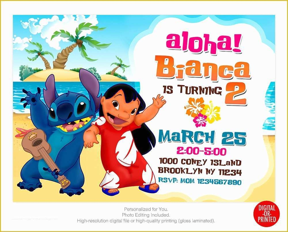 Free Lilo And Stitch Invitation Template Of Lilo And Stitch Stitch 