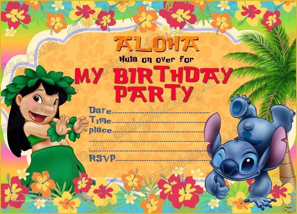 Free Lilo And Stitch Invitation Template Of Lilo And Stitch Stitch 