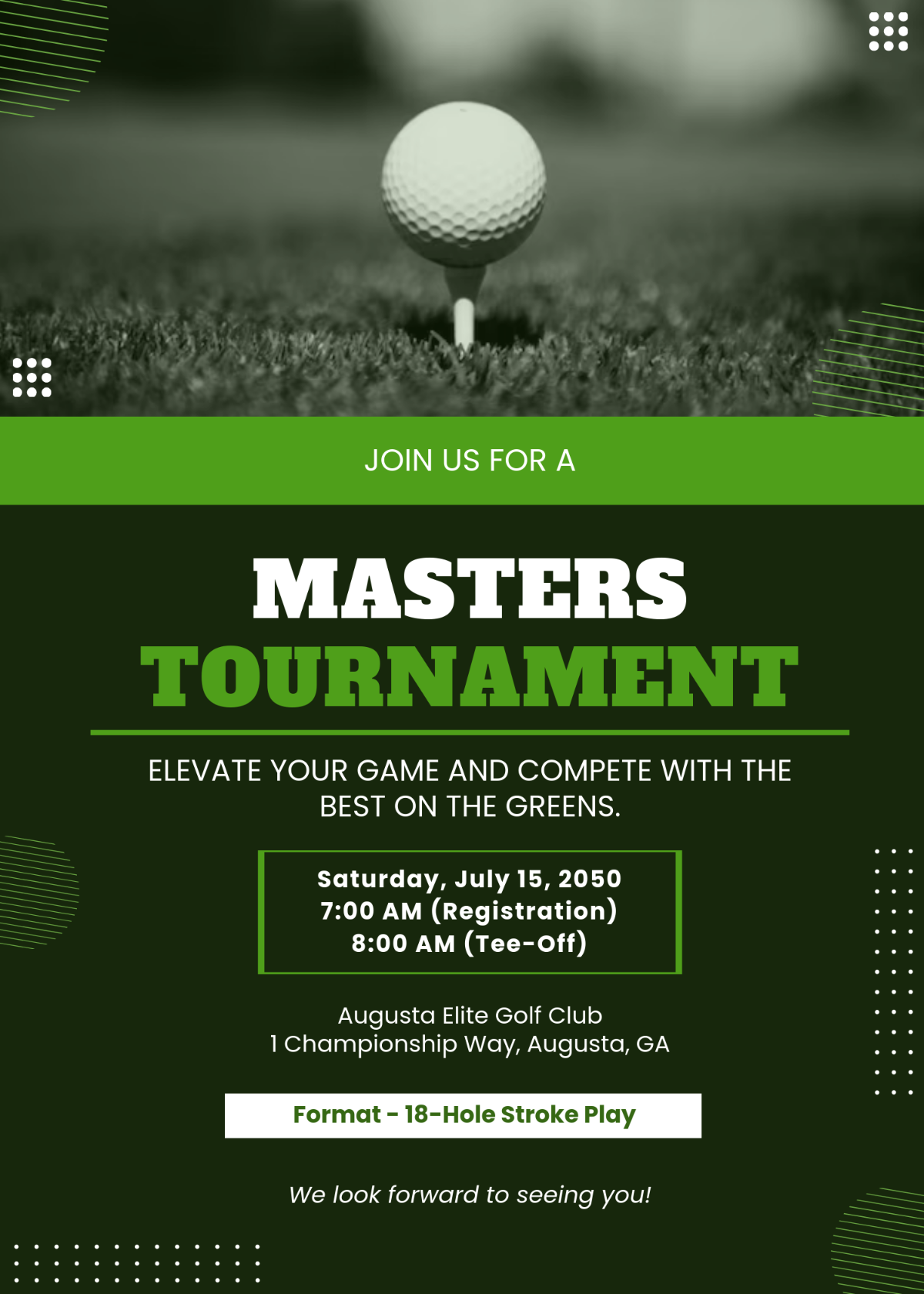 Free Masters Golf Invitation Template To Edit Online